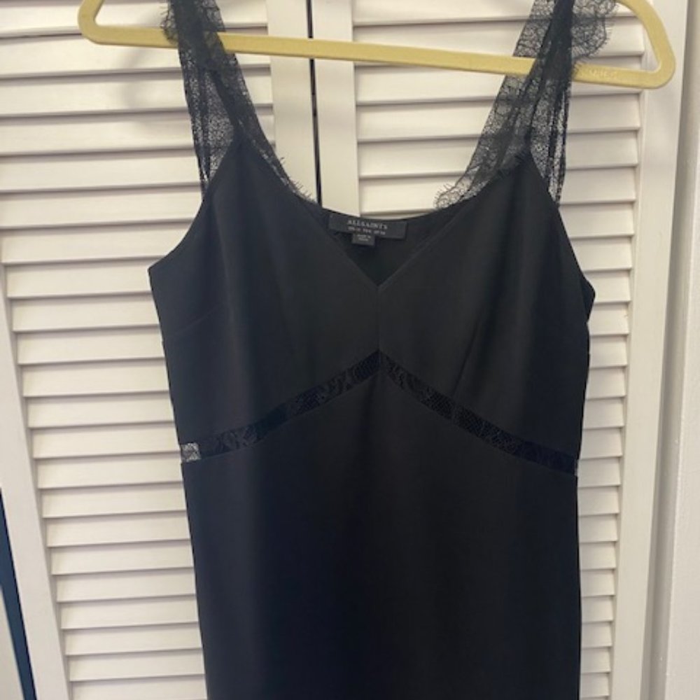 All Saints black mini dress w/ lace